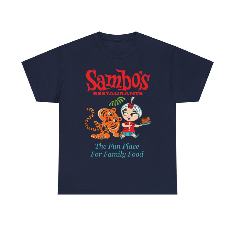 Load image into Gallery viewer, Sambos Fun Place for Family Food California Restaurant T-shirt
