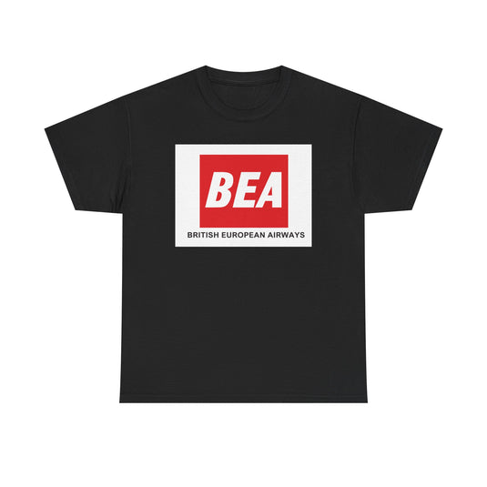 BEA British European Airways Red Square Vintage Travel Collectible T-shirt