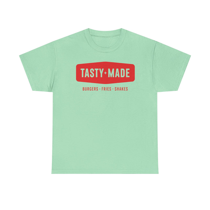 Load image into Gallery viewer, Tasty Made T-Shirt - Burger Restaurant Industry Defunct Logo Tee
