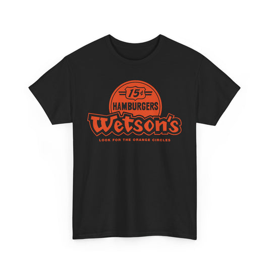 Wetson's 15¢ Hamburgers Orange Circles Vintage Logo Chain Restaurant T-Shirt
