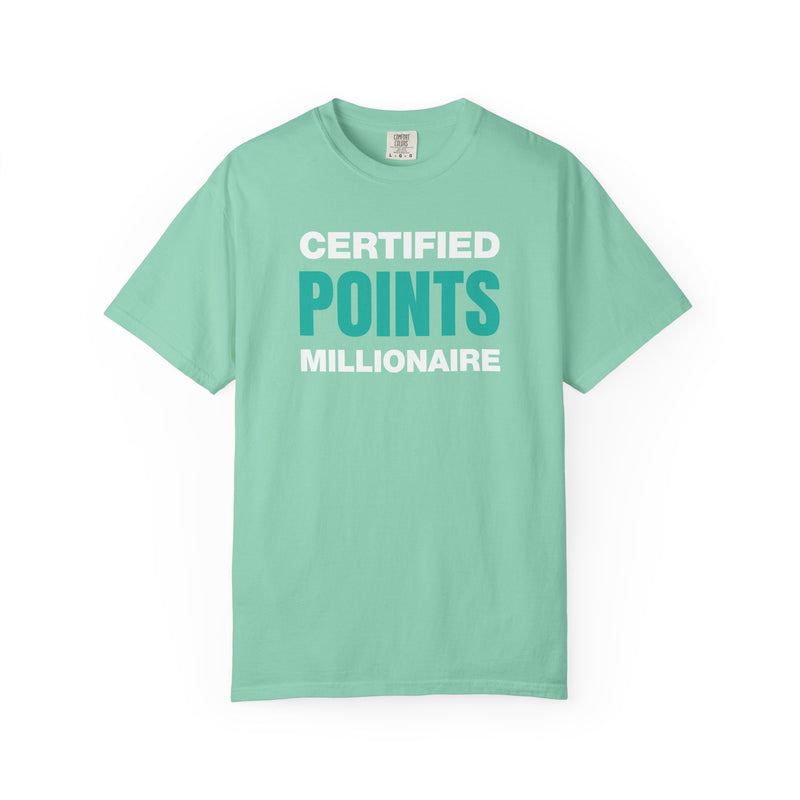 Load image into Gallery viewer, Certified Points Millionaire Credit Card Miles Travel Teal T-shirt
