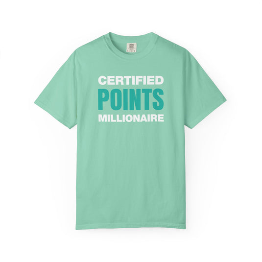 Certified Points Millionaire Credit Card Miles Travel Teal T-shirt