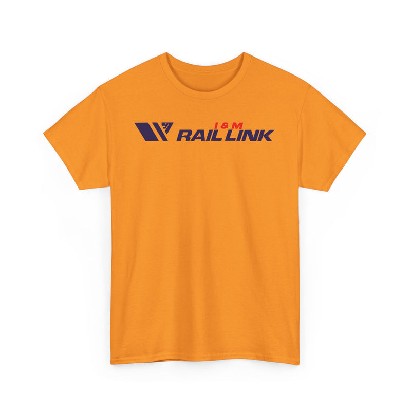 Load image into Gallery viewer, I&amp;M Rail Link Railroad Vintage Train Railway Logo T-Shirt
