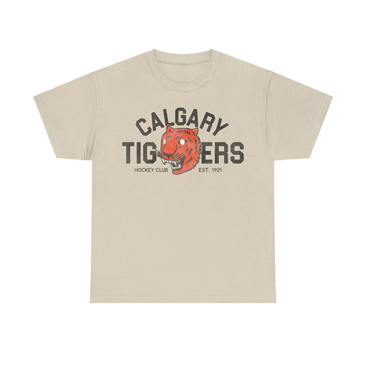 Calgary Tigers Hockey Team Nostalgic Logo T-shirt