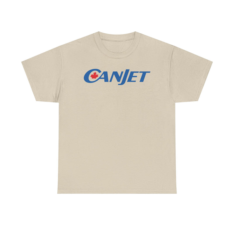 Load image into Gallery viewer, CanJet Canadian Maple Leaf Blue Logo Aviation Memorabilia T-shirt
