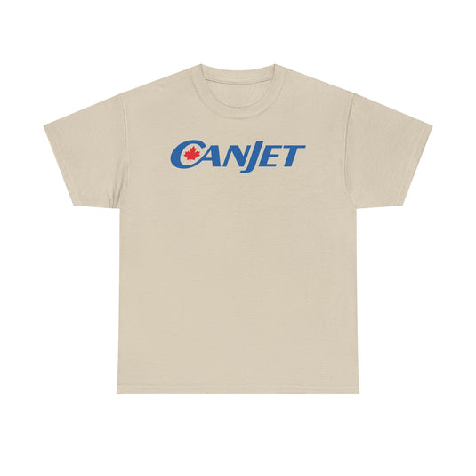 CanJet Canadian Maple Leaf Blue Logo Aviation Memorabilia T-shirt