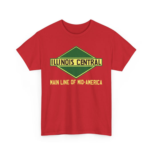 Illinois Central Main Line Mid-America Railroad Green Logo Train T-Shirt