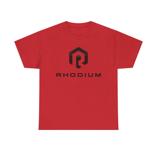 Rhodium Enterprises T-Shirt Bankrupt Crypto Company Defunct Logo Tee
