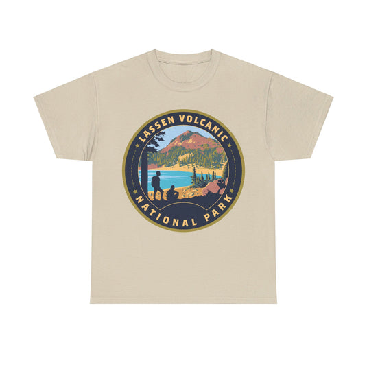 Lassen Volcanic National Park California Round Logo T-shirt