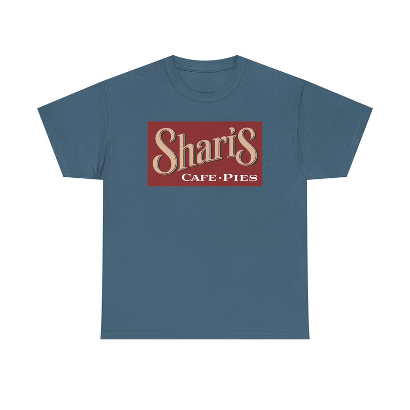 Load image into Gallery viewer, Sharis Cafe Pies T-Shirt - Restaurant Industry Defunct Logo Tee
