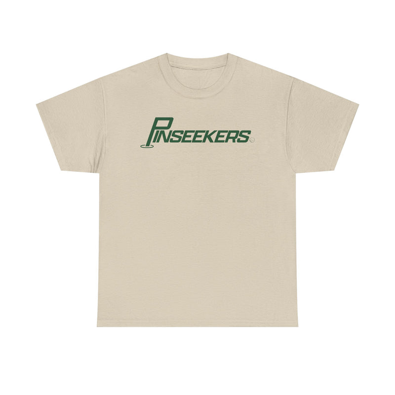 Load image into Gallery viewer, DeForest PinSeekers T-Shirt Defunct Golf Course Bankrupt Company Logo Tee
