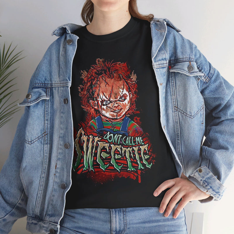 Load image into Gallery viewer, Childs Play Don&#39;t Call Me Sweetie Chuckie Horror Movie T-shirt
