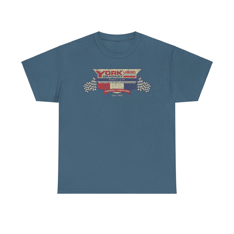 Load image into Gallery viewer, York US30 Dragway 1960 Thomasville Pennsylvania Drag Racing Track T-shirt
