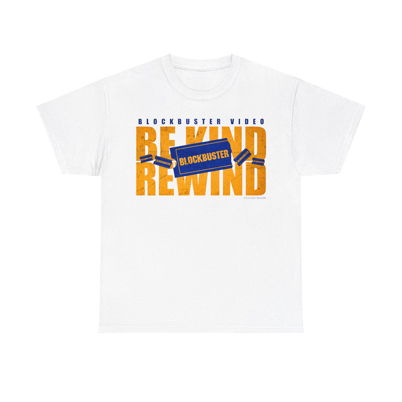 Load image into Gallery viewer, Blockbuster Video Store Be Kind Rewind Nostalgic Retro Logo T-shirt
