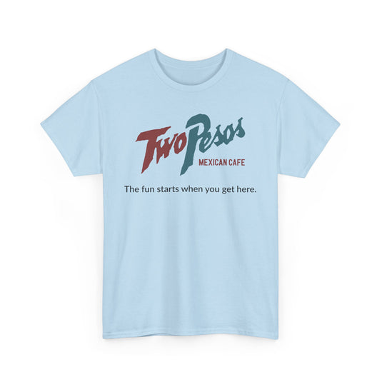 Two Pesos Mexican Cafe Vintage Restaurant Logo Chain T-Shirt