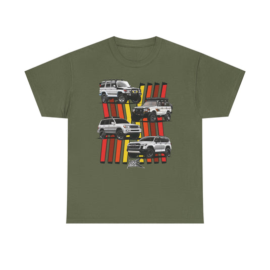 Toyota Land Cruiser Generations Retro TRD Racing Banner Car T-shirt
