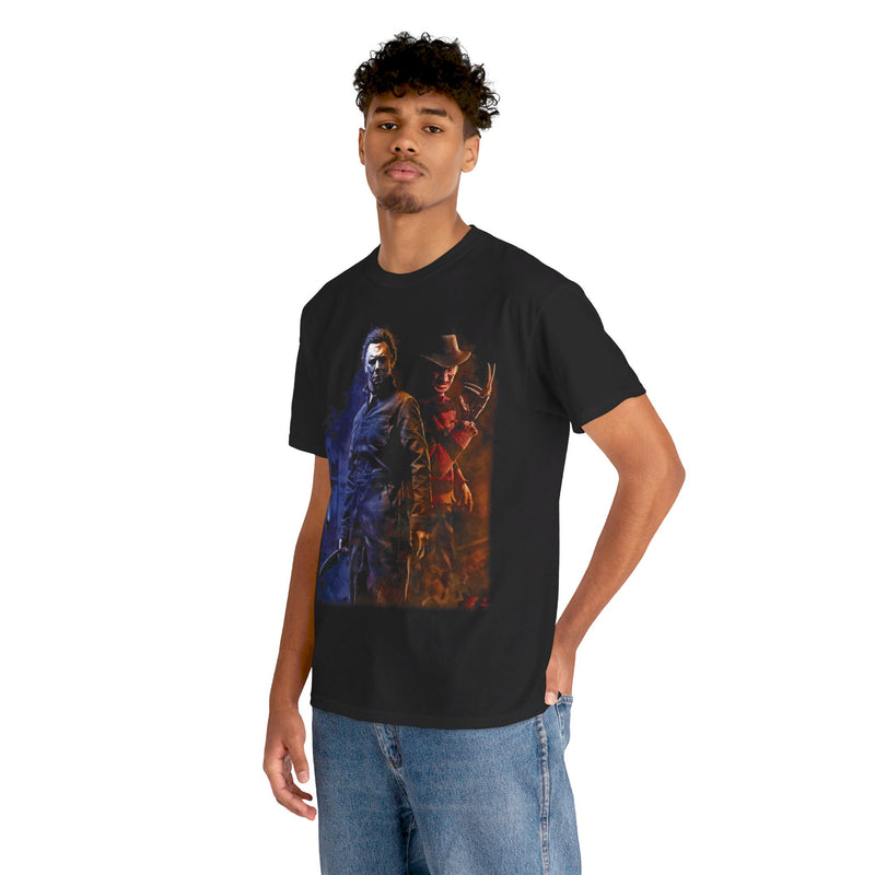 Load image into Gallery viewer, Michael Myers Freddy Krueger Duo Halloween Movie T-shirt
