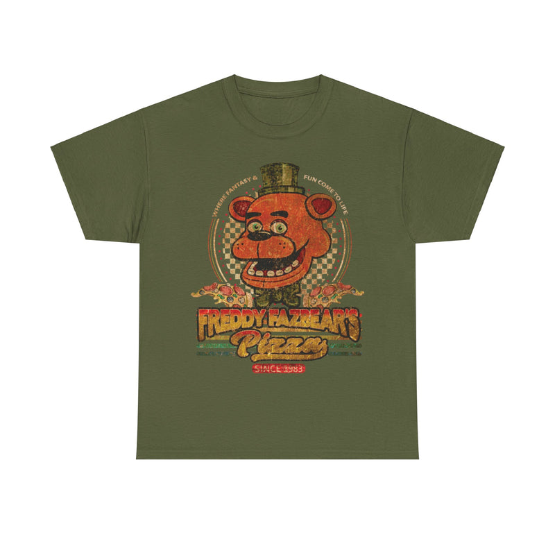 Load image into Gallery viewer, Freddy Fazbears Pizza 1983 Restaurant Distressed Print T-shirt
