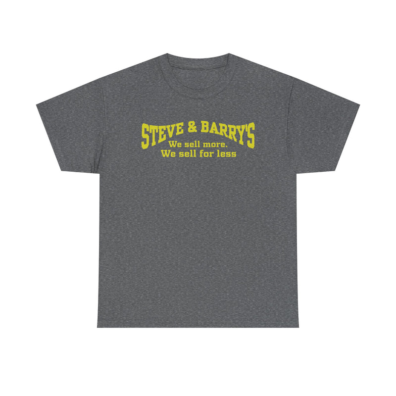 Load image into Gallery viewer, Steve &amp; Barry's We Sell More We Sell For Less Yellow Budget Clothing T-shirt
