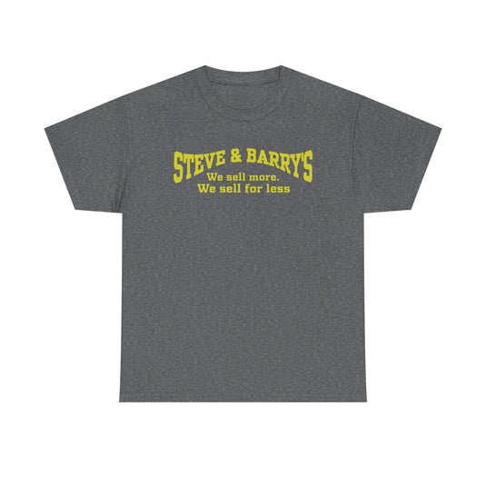 Steve & Barry's We Sell More We Sell For Less Yellow Budget Clothing T-shirt