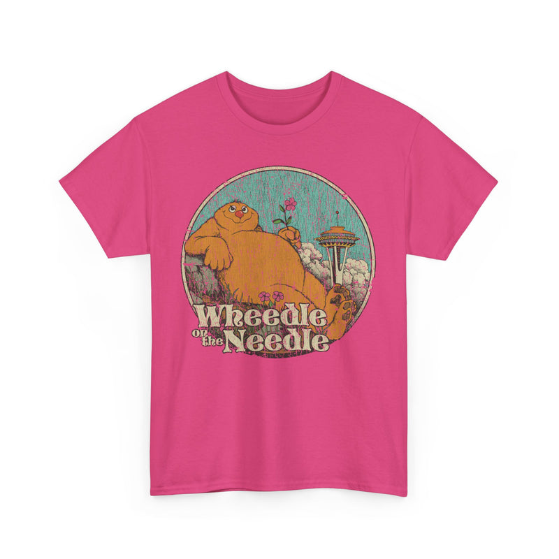 Load image into Gallery viewer, Wheedle on the Needle 1974 Seattle Washington Nostalgic Illustrated Book T-shirt
