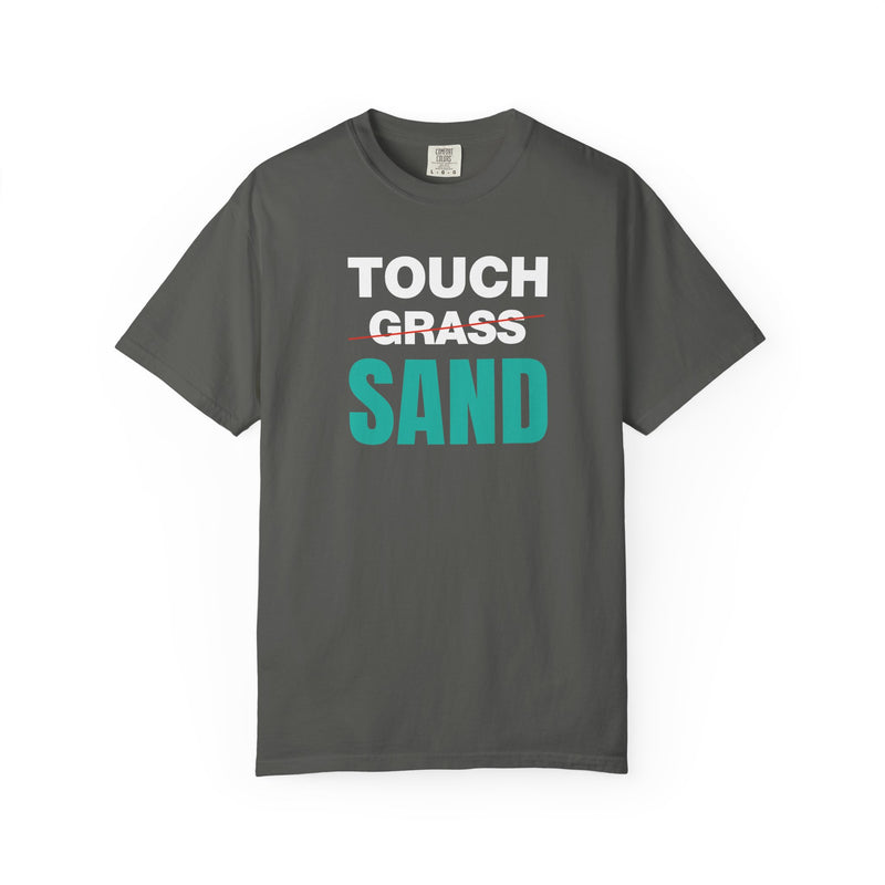 Load image into Gallery viewer, Touch Grass Sand Credit Card Points Miles Travel Teal T-shirt
