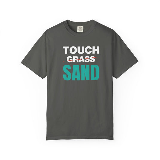 Touch Grass Sand Credit Card Points Miles Travel Teal T-shirt