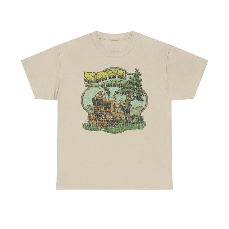 Load image into Gallery viewer, Save The Trees 1973 Chipko Environmentalist Political Movement Cartoon T-shirt
