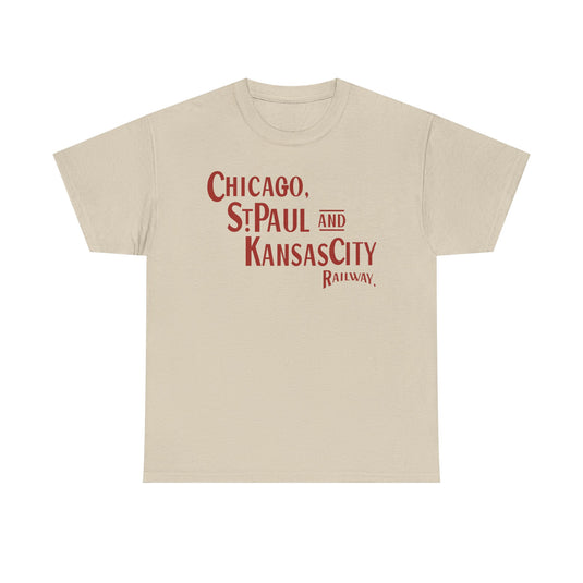 Chicago St Paul Kansas City Railway Railroad Logo Vintage T-Shirt
