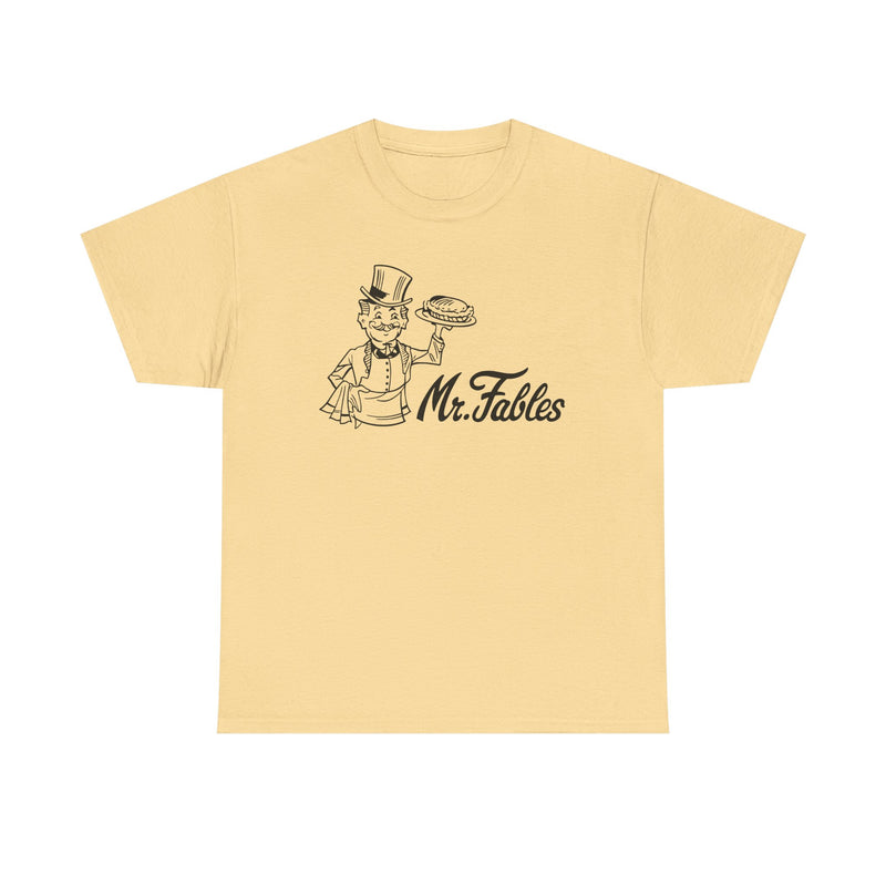 Load image into Gallery viewer, Mr. Fables T-Shirt - Fast Food Restaurant Industry Defunct Logo Tee
