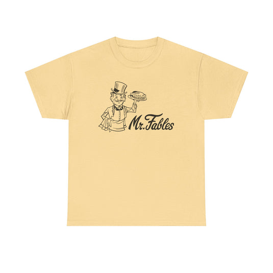 Mr. Fables T-Shirt - Fast Food Restaurant Industry Defunct Logo Tee