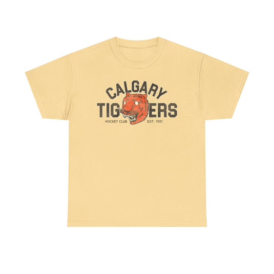 Calgary Tigers Hockey Team Nostalgic Logo T-shirt