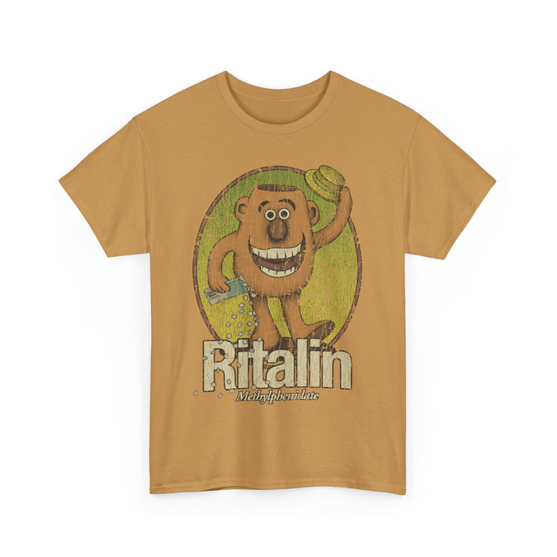 Load image into Gallery viewer, Ritalin Man 1975 Methylphenidate Advertising Logo T-shirt
