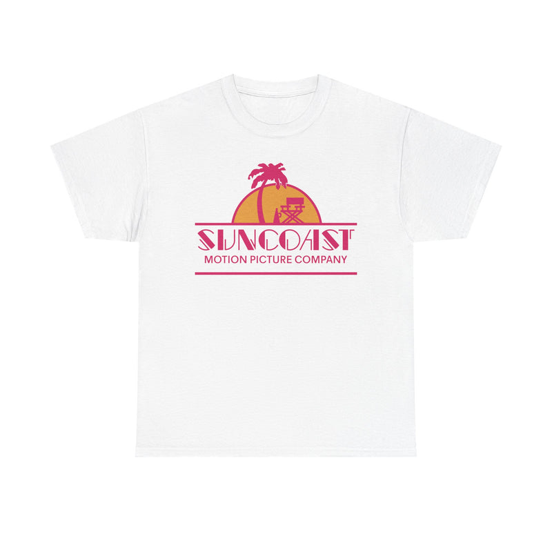 Load image into Gallery viewer, Suncoast Motion Picture Company Palm Tree Movie Director Chair Logo T-shirt
