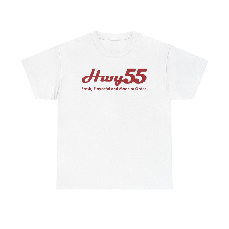 Load image into Gallery viewer, Hwy 55 T-Shirt Fresh Flavorful and Made to Order Defunct Restaurant Chain Tee

