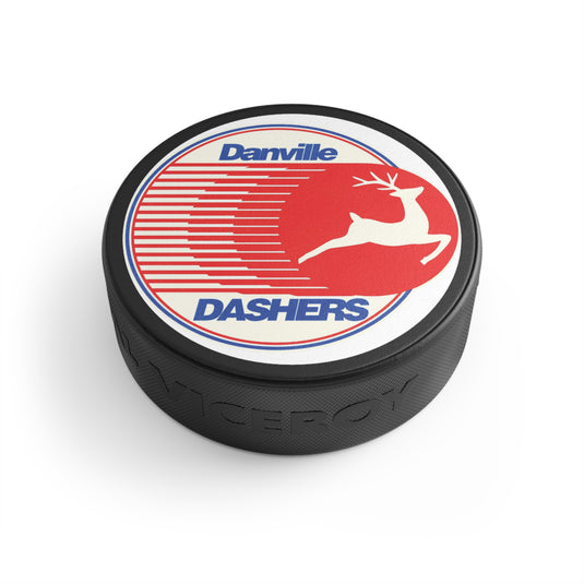 Danville Dashers Red Blue Logo Hockey Puck