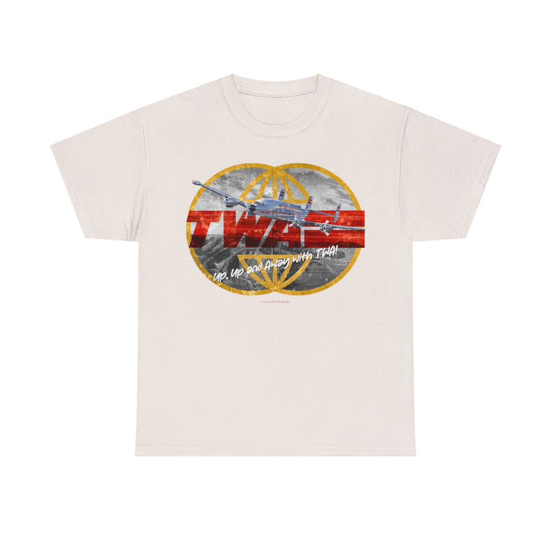 Load image into Gallery viewer, TWA Transworld Airline Up Up and Away Nostalgic Retro Logo T-shirt
