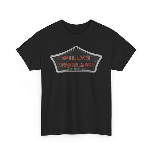Willys Overland Trade Mark Reg Vintage Automobile Logo Collectible T-shirt