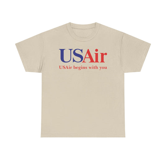 USAir Begins With You Classic American Airline Logo T-shirt