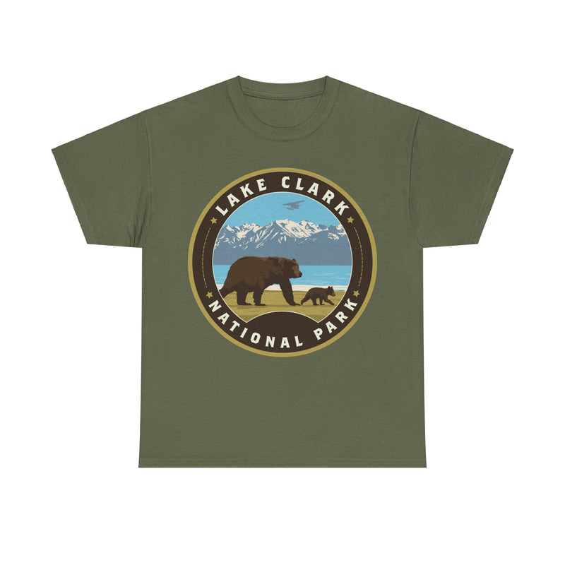 Load image into Gallery viewer, Lake Clark National Park Alaska Round Logo T-shirt
