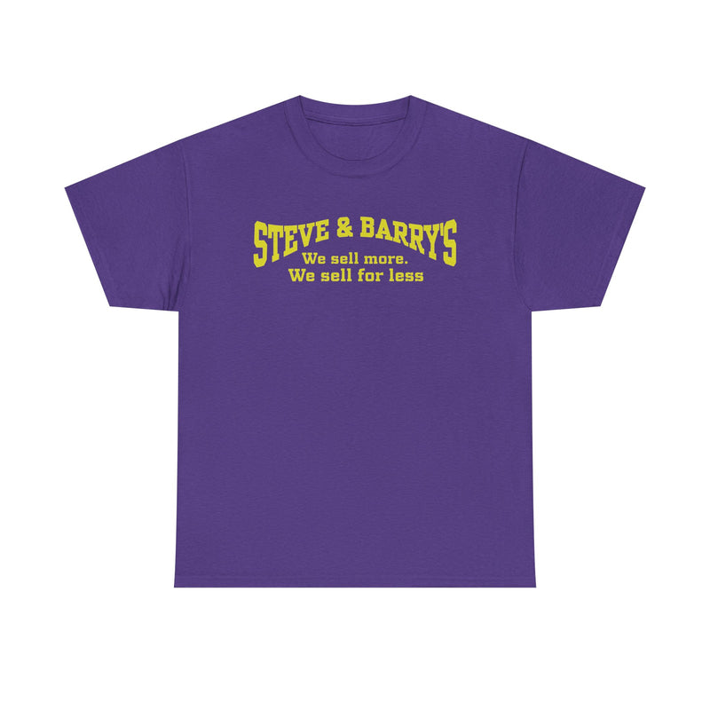 Load image into Gallery viewer, Steve &amp; Barry's We Sell More We Sell For Less Yellow Budget Clothing T-shirt
