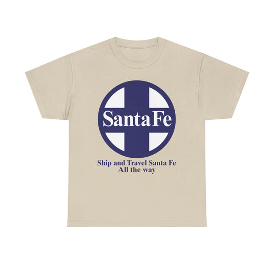 Santa Fe Cross Logo Ship Travel Railroad Vintage Train T-Shirt