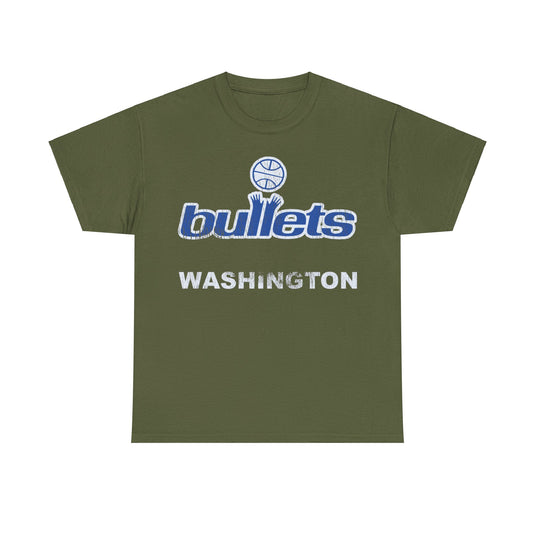 Washington Bullets Blue Logo Basketball Nostalgic Retro T-shirt