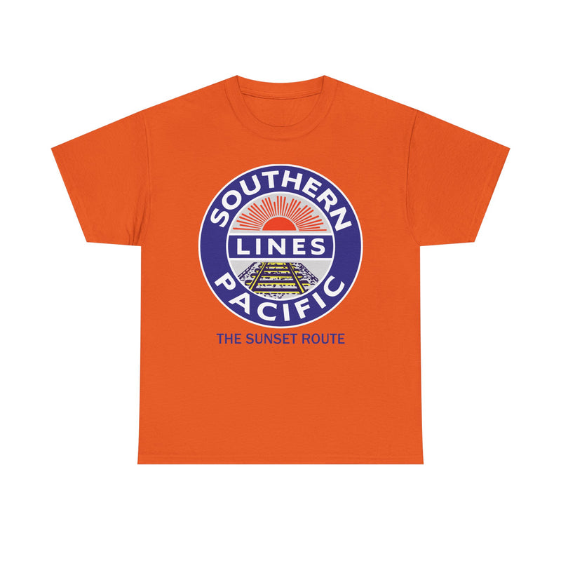 Load image into Gallery viewer, Southern Pacific Lines Sunset Route Railroad Logo Vintage T-Shirt
