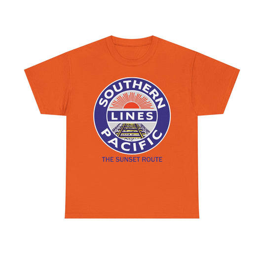 Southern Pacific Lines Sunset Route Railroad Logo Vintage T-Shirt