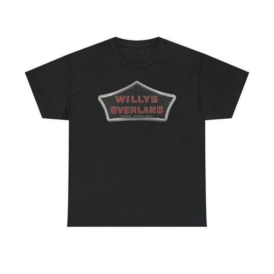 Willys Overland Trade Mark Reg Vintage Automobile Logo Collectible T-shirt