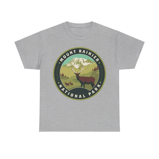 Mount Rainier National Park Washington Round Logo T-shirt