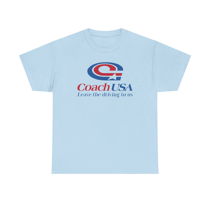 Load image into Gallery viewer, Coach USA Leave The Driving To Us Logo Graphic T-Shirt Rare Defunct Brand Tee
