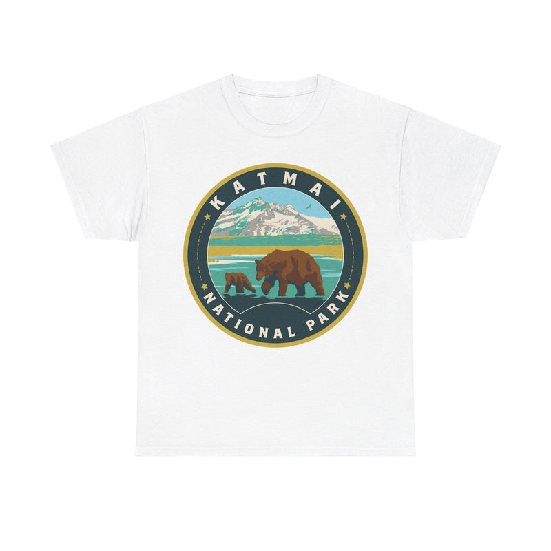 Load image into Gallery viewer, Katmai National Park Alaska Round Logo T-shirt
