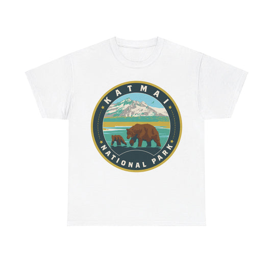 Katmai National Park Alaska Round Logo T-shirt